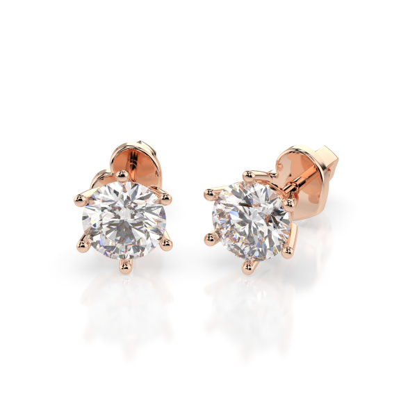 CARA Златни обеци с диаманти 1.00 ct GIA сертификат K102-10151R