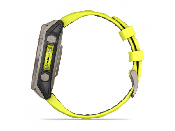 GARMIN FENIX 8 47MM SOLAR SAPPHIRE TITANIUM С AMP YELLOW/GRAPHITE СИЛИКОНОВА КАИШКА 010-02906-21