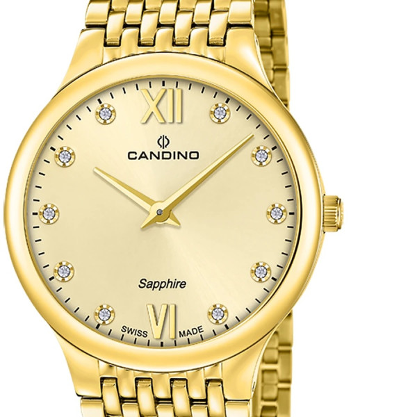 Candino 1947 дамски златен часовник със стоманена верижка classicwatches.bg
