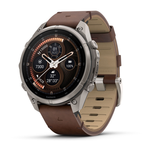 Garmin Fenix 9 Pro inReach Titanium с Walnut кожена каишка 010-04336-41
