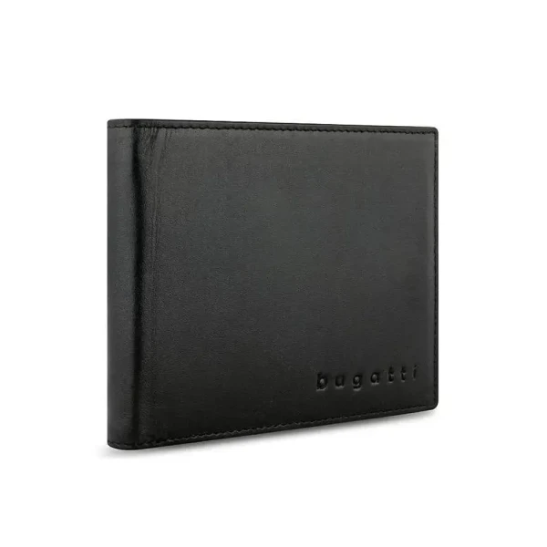 Кожен портфейл Bugatti - Super Slim With Flap, черен