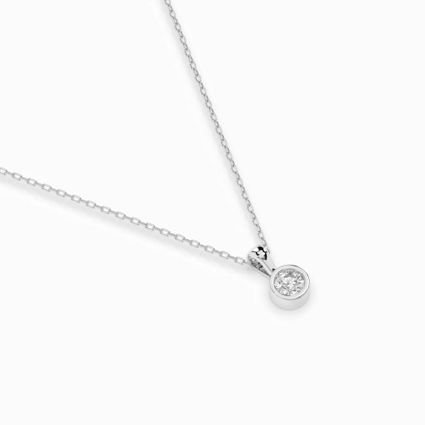Cara колие с диамант 0.10 ct – ЗЛАТНО БИЖУ 14К K104-10010W(3.0)/14K