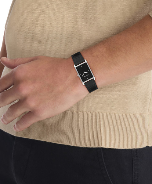 часовник calvin klein 25200528 дамски черна кожена каишка classicwatches.bg