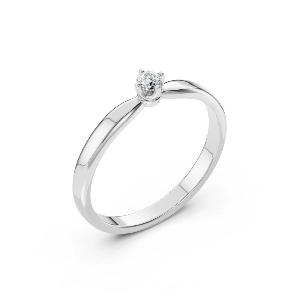 Cara пръстен с диамант 0.10 ct – ЗЛАТНО БИЖУ 14К K101-10041W(3.0)/14K