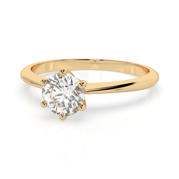 дамски пръстен cara gia диамант 0.5 карата жълто злато луксозно бижу classicwatches.bg
