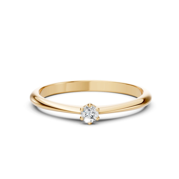 Cara пръстен с диамант 0.10 ct – ЗЛАТНО БИЖУ 14К K101-10027Y(3.0)/14K