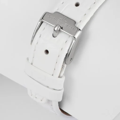 jacques lemans дамски часовник с фин блясък и бял стил classicwatches.bg