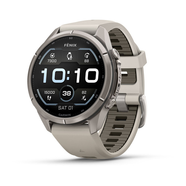 Garmin Fenix 9 Pro Titanium с Fog Grey/Dark Sandstone силиконова каишка 010-04335-86
