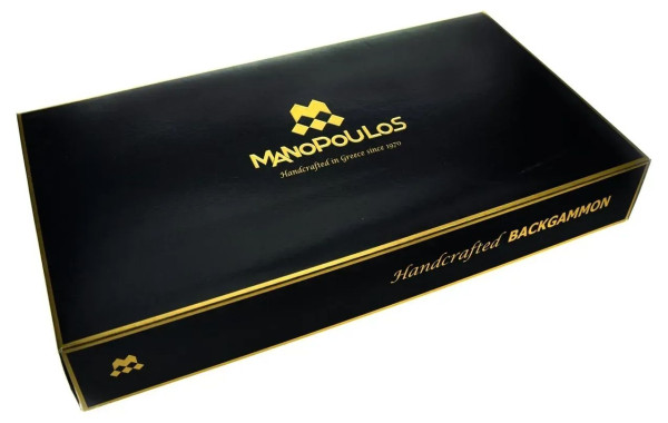 LUXURY BACKGAMMON FOR GAME MANOPOULOS - CROCODILE TOTE ANTIQUE BROWN, 60 X 48 CM, GENUINE LEATHER