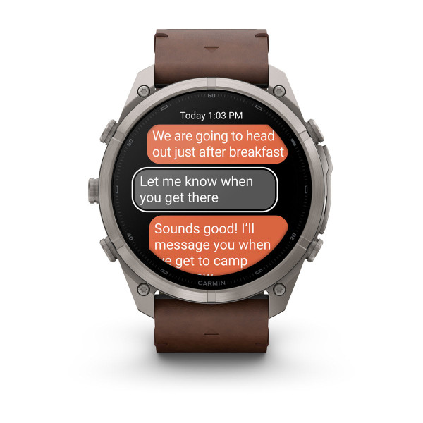 Garmin Fenix 9 Pro inReach Titanium с Walnut кожена каишка 010-04337-41