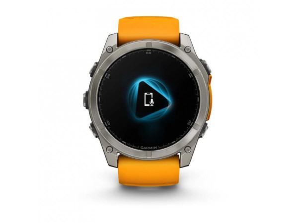 GARMIN FENIX 8 51MM AMOLED SAPPHIRE TITANIUM СЪС SPARK ORANGE/GRAPHITE СИЛИКОНОВА КАИШКА 010-02905-11