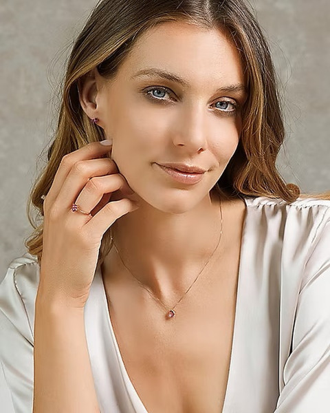 COMETE GOLD EARRINGS PINK TOPAZ ORB1094