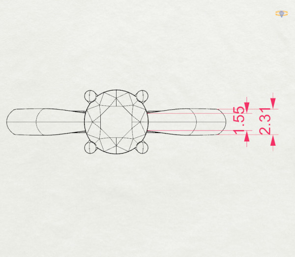CARA Златен пръстен с диамант 0.50 ct GIA сертификат K101-10021R