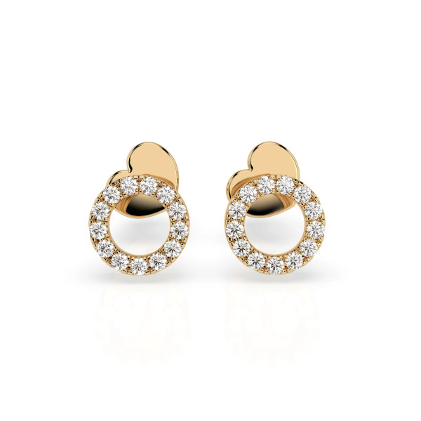 Cara обеци с диаманти 0.16 ct – ЗЛАТНО БИЖУ 14К K102-10055Y/14K