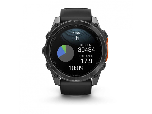 GARMIN FENIX 8 51MM AMOLED SLATE GRAY С BLACK СИЛИКОНОВА КАИШКА 010-02905-00