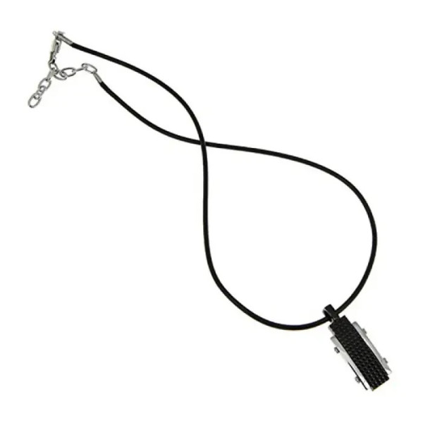 LOTUS STYLE MEN IN BLACK STEEL NECKLACE LS1561-1/2
