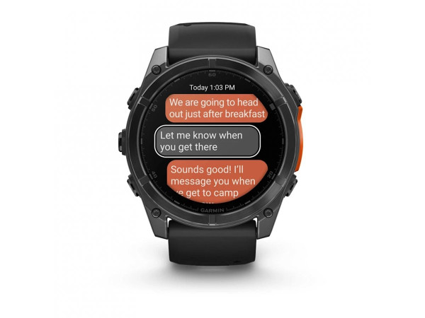 GARMIN FENIX 8 51MM AMOLED SLATE GRAY С BLACK СИЛИКОНОВА КАИШКА 010-02905-00