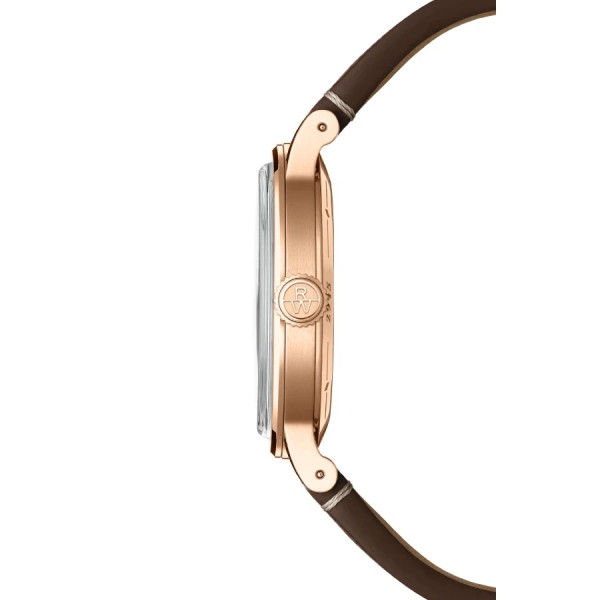 елегантен часовник raymond weil кафява кожена каишка розово злато корпус classicwatches.bg
