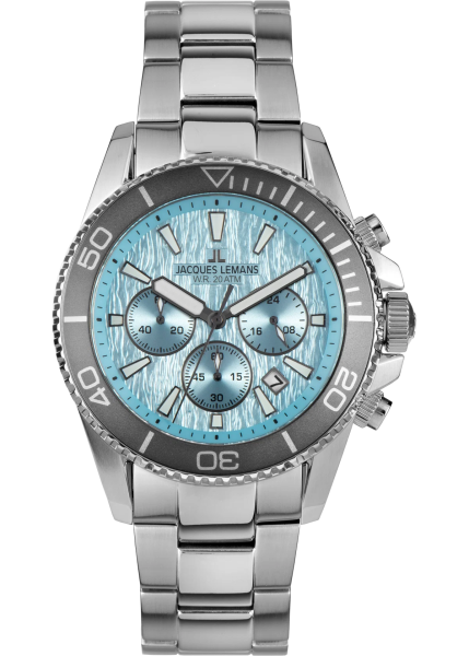часовник jacques lemans 1-2206K мъжки хронограф светлосин циферблат classicwatches.bg
