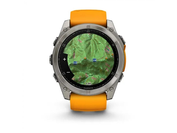 GARMIN FENIX 8 51MM AMOLED SAPPHIRE TITANIUM СЪС SPARK ORANGE/GRAPHITE СИЛИКОНОВА КАИШКА 010-02905-11