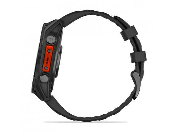 GARMIN FENIX 8 51MM AMOLED SAPPHIRE CARBON GRAY DLC TITANIUM С BLACK/PEBBLE GRAY СИЛИКОНОВА КАИШКА