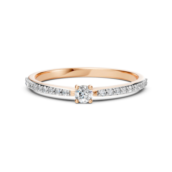 Cara пръстен с диаманти 0.10+0.16 ct – ЗЛАТНО БИЖУ 14К K101-10116/2R(3.0)/14K