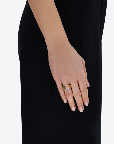 NANIS BOULES ROSOLIO small ПРЪСТЕН ПЛАНИНСКИ КРИСТАЛ, ЯГОДОВ КВАРЦ, СЕДЕФ AH8-609