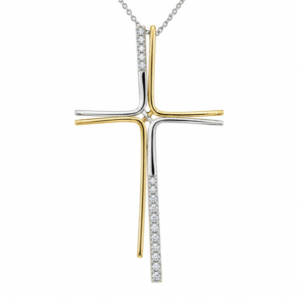 Cara Diamanti gold necklace with zirconia P1238