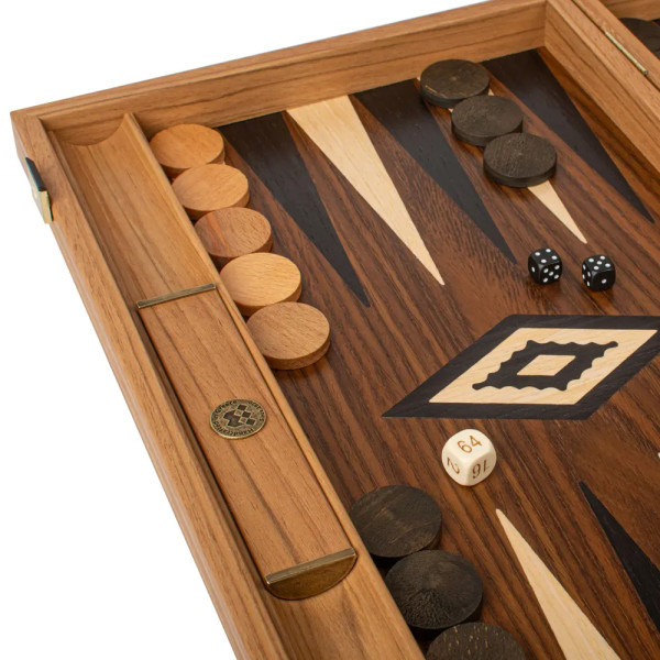 BACKGAMMON FOR GAME MANOPOULOS - AMERICAN WALNUT, 61X48 CM