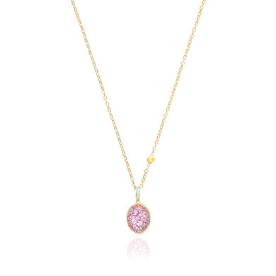 NANIS BOULES small КОЛИЕ РОЗОВ  САПФИР / ДИАМАНТИ PS34-609