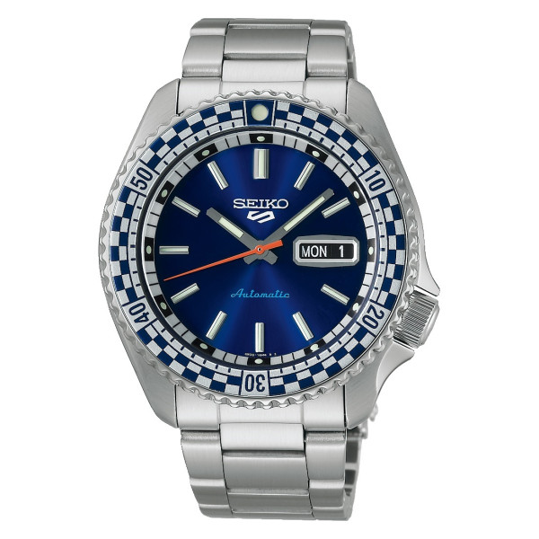 SEIKO 5 SPORTS PETROL BLUE ‘CHECKER FLAG’ SPECIAL EDITION 42.5MM MEN'S WATCH SRPK65K1