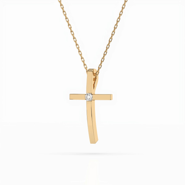 Cara колие с диамант 0.03 ct – ЗЛАТНО БИЖУ 14К K104-10031Y/14K