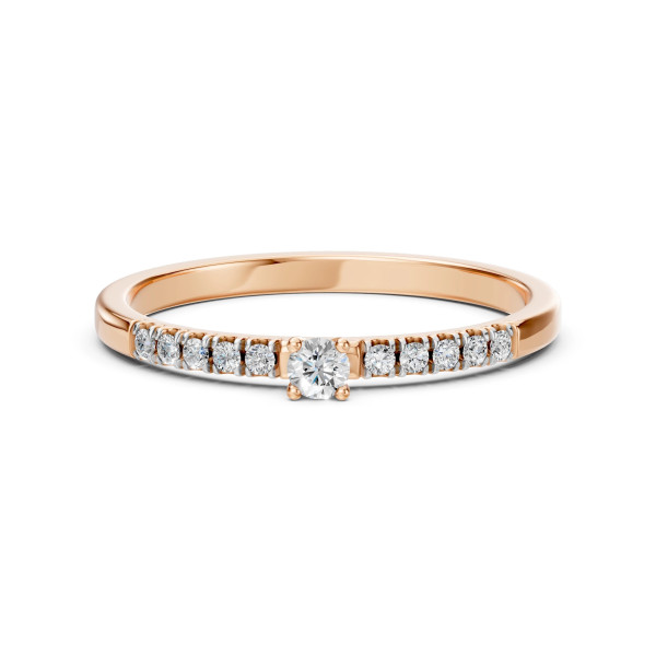 Cara пръстен с диаманти 0.07+0.10 ct – ЗЛАТНО БИЖУ 14К K101-10126/2R(2.6)/14K