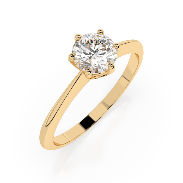 пръстен cara 101-10027 18к жълто злато с gia диамант 0.5 ct елегантен модел classicwatches.bg
