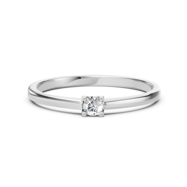 Cara пръстен с диамант 0.10 ct – ЗЛАТНО БИЖУ 14К K101-10117W(3.0)/14K