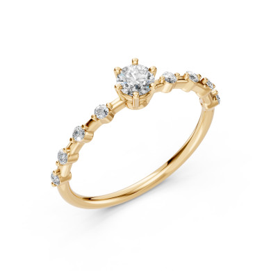 CARA Златен пръстен с диаманти 0.30+0,16 ct GIA сертификат K101-10144Y