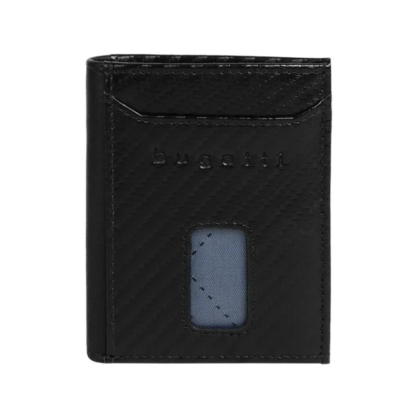 Калъф за карти и документи Bugatti - Secure Slim Carbon, 7 CC, черен