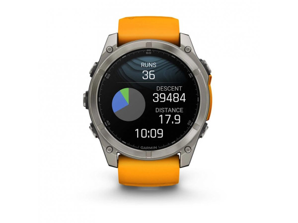 GARMIN FENIX 8 51MM AMOLED SAPPHIRE TITANIUM СЪС SPARK ORANGE/GRAPHITE СИЛИКОНОВА КАИШКА 010-02905-11