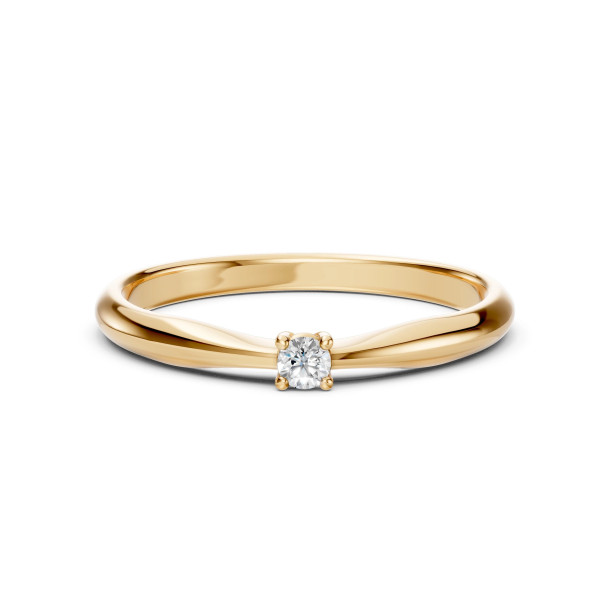 Cara пръстен с диамант 0.10 ct – ЗЛАТНО БИЖУ 14К K101-10021Y(3.0)/14K
