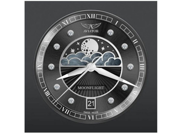 Часовник AVIATOR DOUGLAS MOONFLIGHT DIAMONDS 36M V.1.33.0.381.5