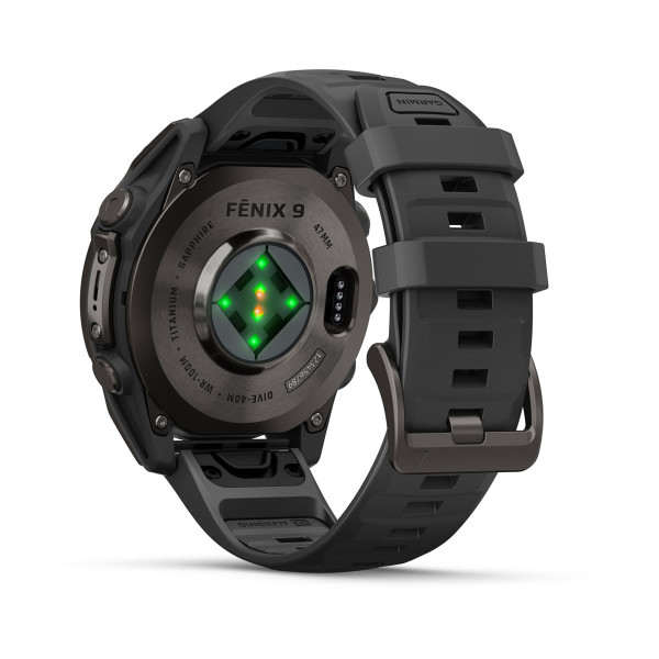 Garmin Fenix 9 Carbon Grey DLC Titanium с Black силиконова каишка 010-04762-11