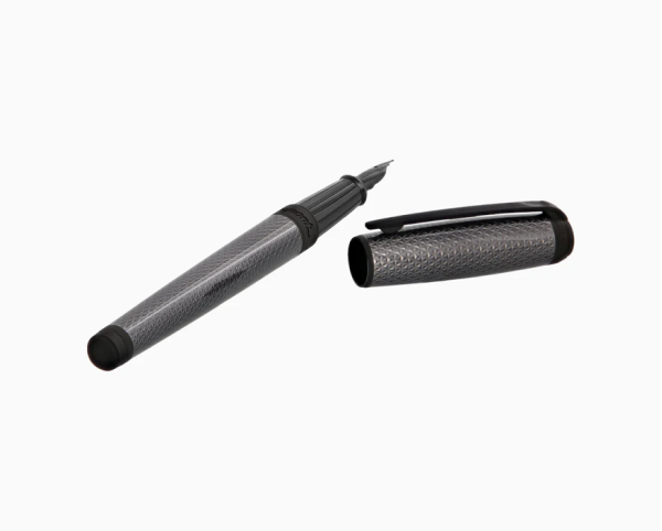 ПИСАЛКА S.T.DUPONT LINE D LARGE GRAPHITE AND MATT BLACK LACQUERED FIREHEAD GUILLOCHE 410002L