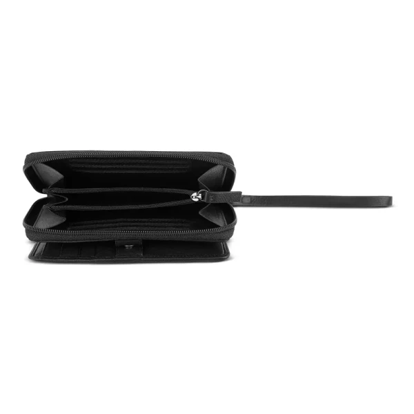 Дамски кожен портфейл Bugatti - Black Magic, черен, с RFID защита