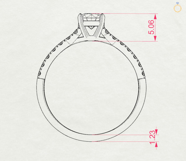 CARA Златен пръстен с диаманти 0.40+0.21 ct GIA сертификат K101-10094W