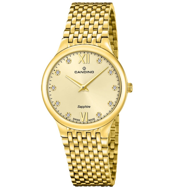 Часовник candino c4791 2 дамски златист циферблат златно покритие classicwatches.bg
