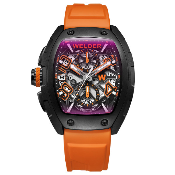 часовник welder w75 wrm5001 черен корпус оранжева силиконова каишка classicwatches.bg