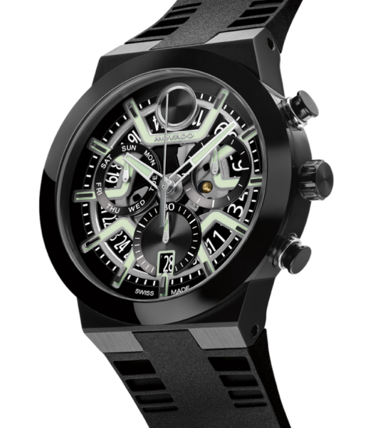 movado bold fusion 3601284 черен циферблат със зелени акценти