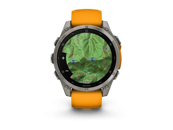 GARMIN FENIX 8 47MM AMOLED SAPPHIRE TITANIUM СЪС SPARK ORANGE/GRAPHITE СИЛИКОНОВА КАИШКА