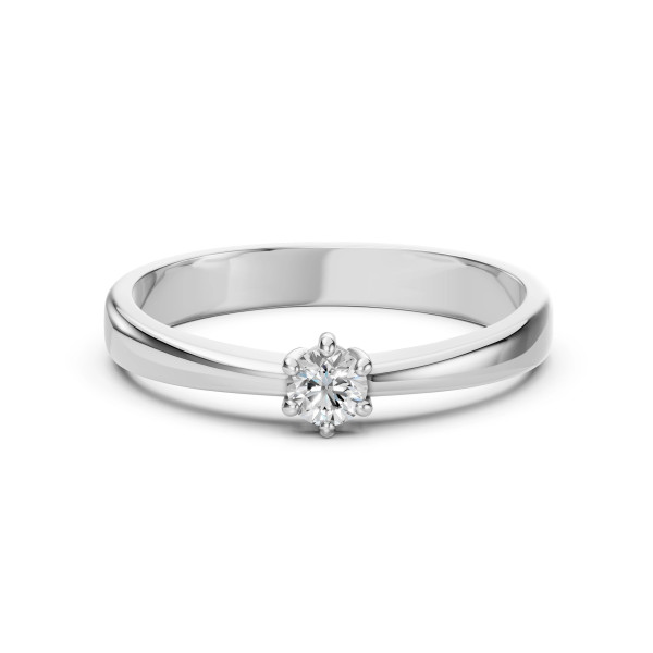 Cara пръстен с диамант 0.15 ct – ЗЛАТНО БИЖУ 14К K101-10151W(3.4)/14K