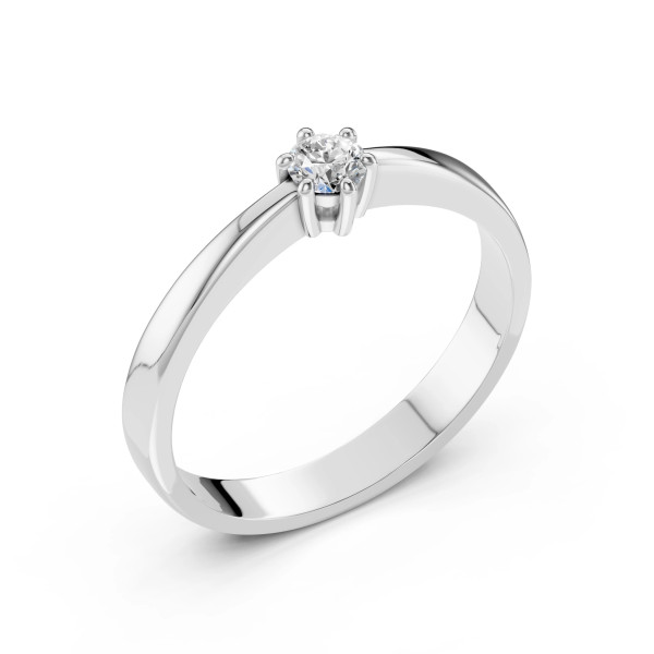 Cara пръстен с диамант 0.15 ct – ЗЛАТНО БИЖУ 14К K101-10151W(3.4)/14K